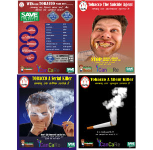 Win Over Tobacco Posters Set of 4